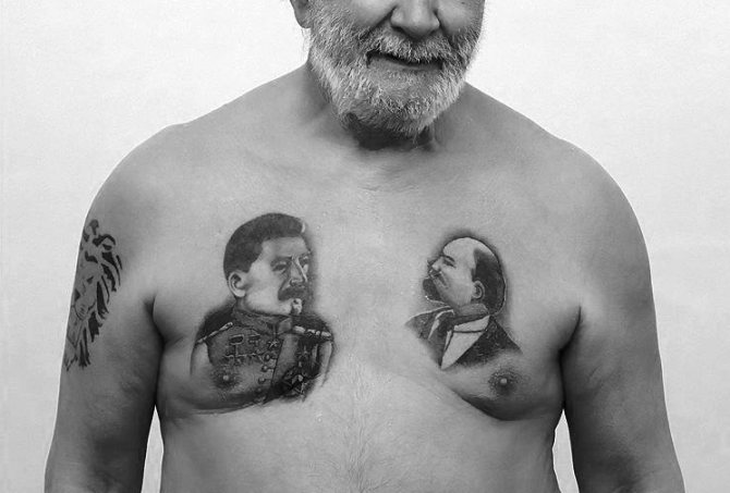 Sztálin és Lenin tetoválások