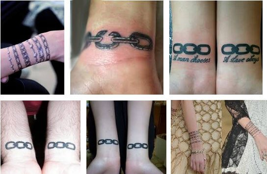 Tattoo-Ketten am Handgelenk
