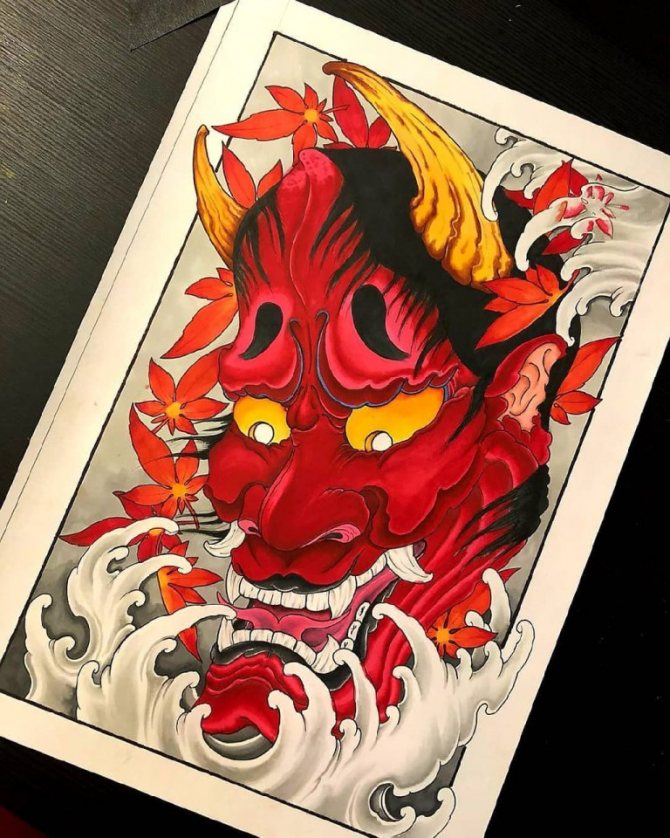 Japanilainen demonit tatuointi