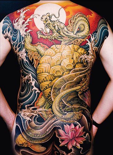 Ιαπωνικός δράκος. Σκίτσα τατουάζ απλά σε χρώμα, φωτογραφία, νόημα