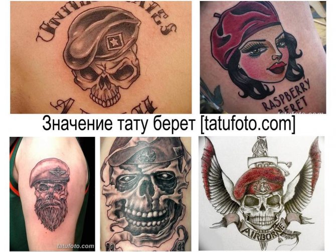 Tetovanie znamená baret - zbierka tetovacích vzorov na fotografii