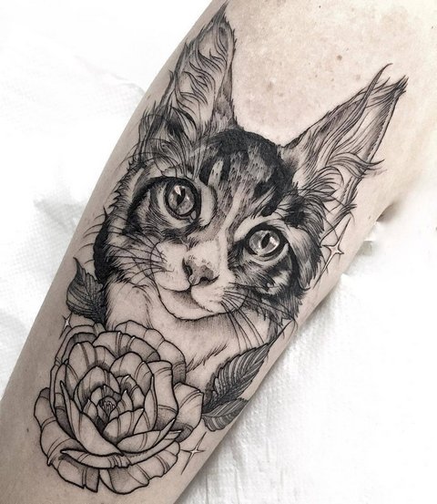 Signification du tatouage de chat pour filles et hommes, chats égyptiens, sphinx, tête de chat, noir, ailes, pattes