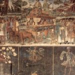 星座は「獅子座」。フェラーラ、スキファノイア宮のフレスコ画 F. デル・コッサ 15世紀