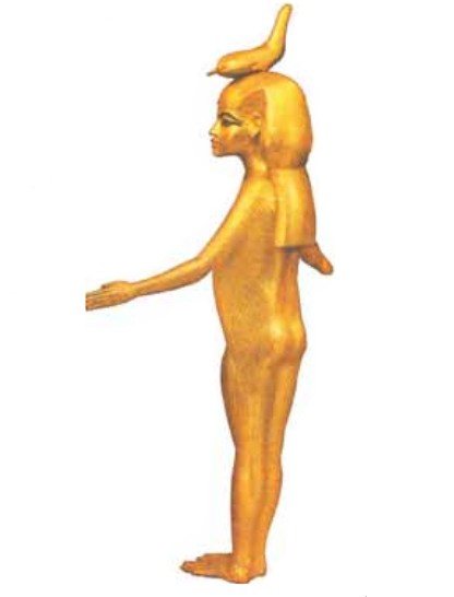 Statua d'oro della dea Seleketh dalla tomba di Tutankhamon